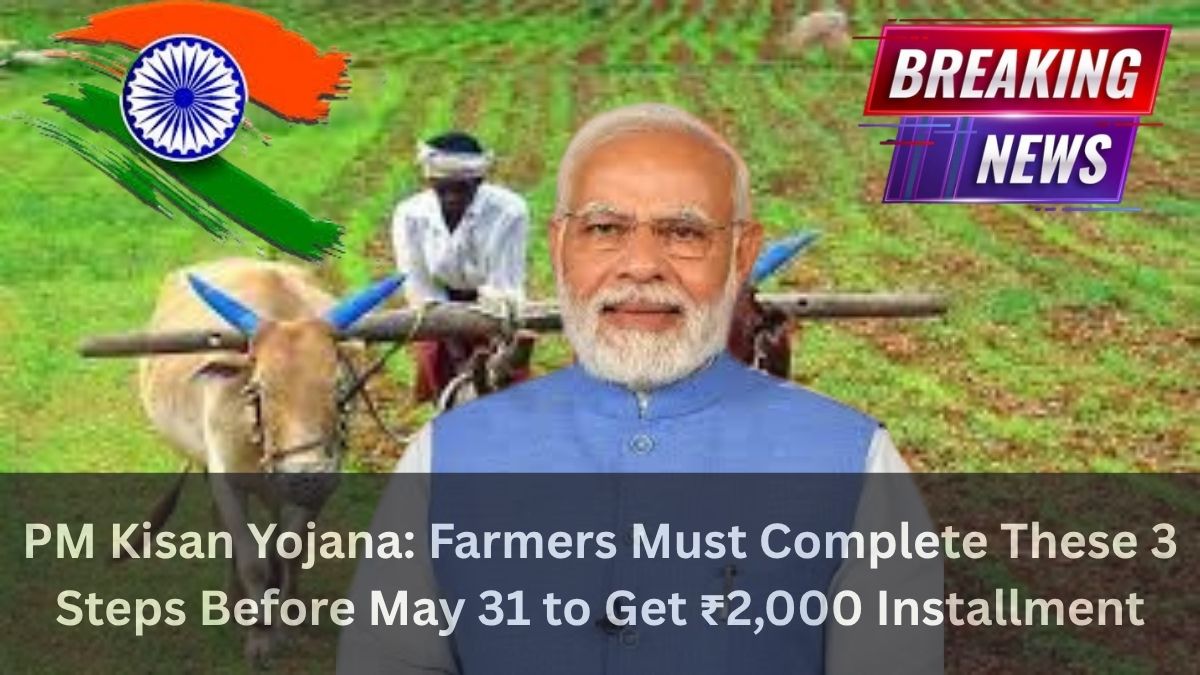 PM Kisan Yojana: Farmers Must Complete These 3 Steps Before May 31 to Get ₹2,000 Installment